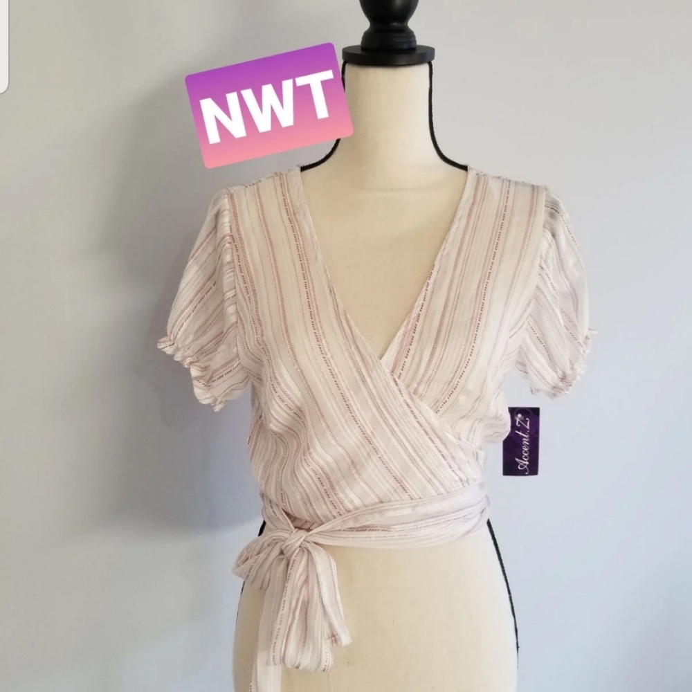 NWT, Ladies Shear Wrap Blouse